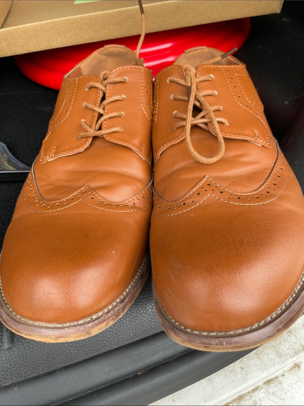Men's Classic Wingtip Oxford Leather Shoes - Brown